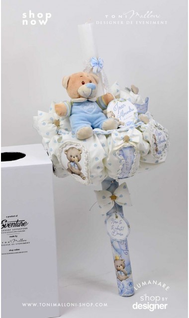 Lumanare de botez cu ursuletul Teddy Bear King 6